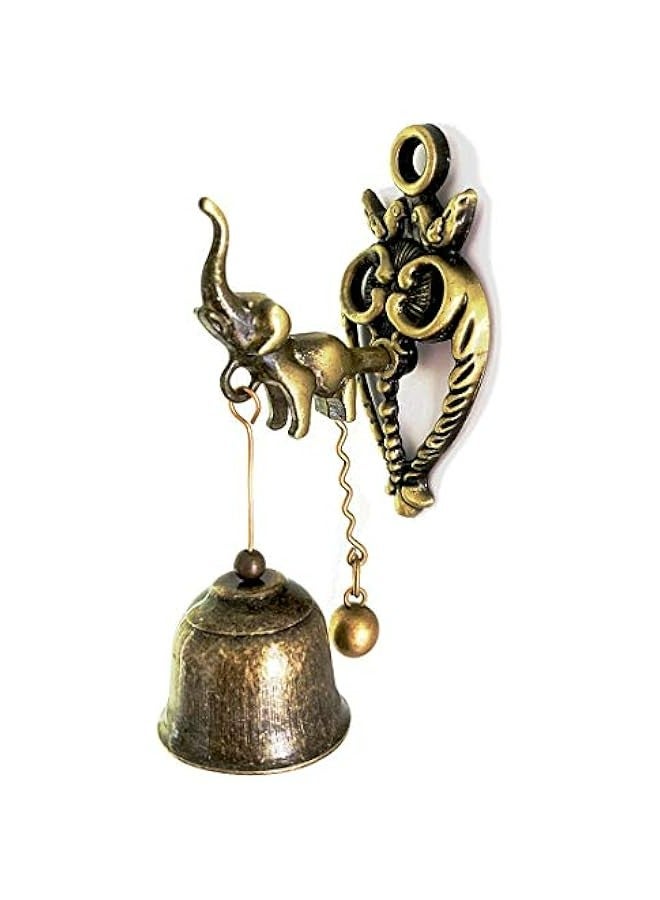 Antique Elephant Design Metal Doorbell Ornament for Indoor and Outdoor Walls - Retro Magnetic Wind Chimes for Shopkeepers and Decor - Image 1