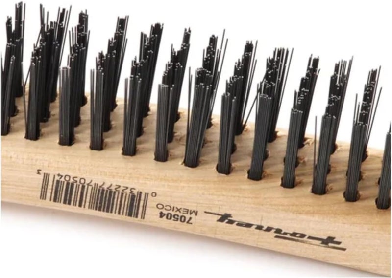 Forney 70504 Wire Scratch Brush Carbon Steel with Curved Wood Handle 1334Inchby014Inch - Image 3