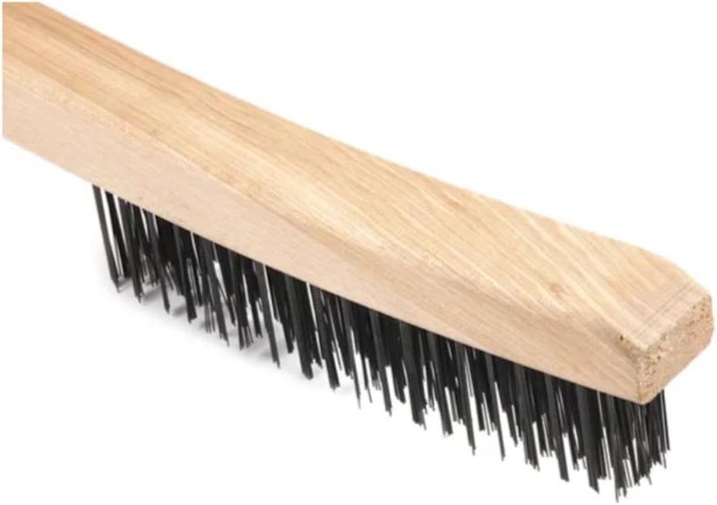 Forney 70504 Wire Scratch Brush Carbon Steel with Curved Wood Handle 1334Inchby014Inch - Image 2