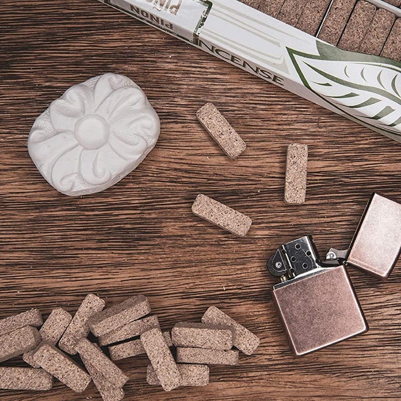 Incienso de Santa Fe - PiÃ±on Natural Wood Incense Bricks with Holder, 100 Count - Made in The USA - Image 2