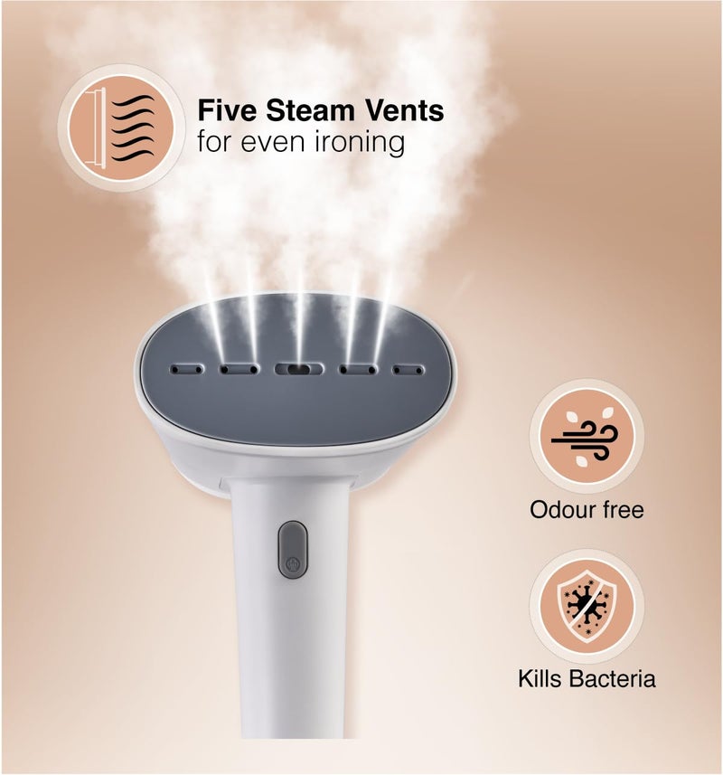 Usha Techne Direct 500, 1300Watt Garment Steamer for Powerful Vertical Steaming | Powerful Steam Output Upto 20gm/min | 80ml Water Tank Capacity | Light Weight & Portable | 2 Years Warranty | (White) - Image 2