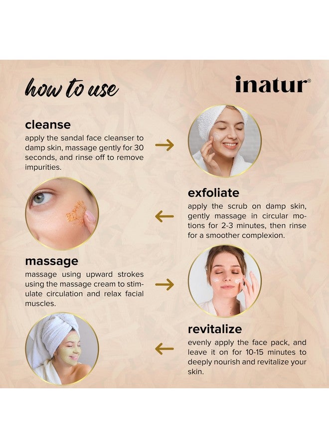 إناتور مجموعة صندل للعناية بالوجه - نظام من 4 خطوات لإزالة السمرة وتفتيح البشرة وتوحيد لونها | طبيعي، نباتي، خالٍ من القسوة | 100 جرام - Image 4