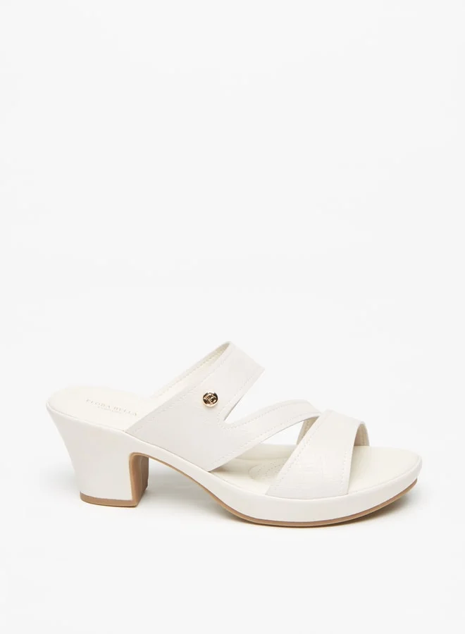 فلورا بيلا من شو إكسبرس Women's Textured Block Heeled Sandals
