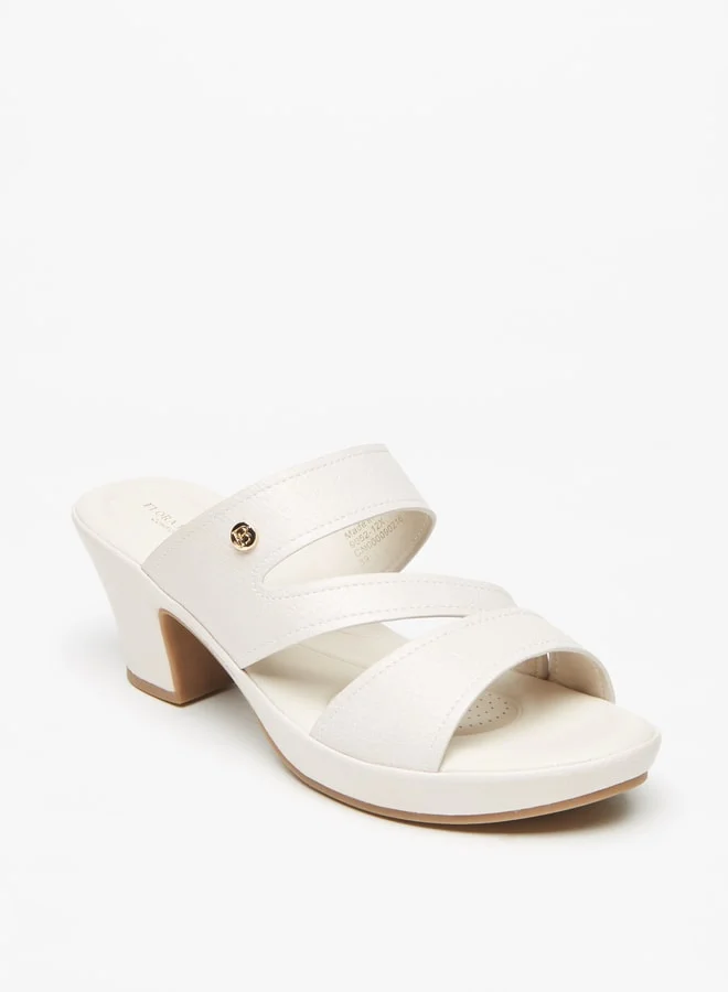 فلورا بيلا من شو إكسبرس Women's Textured Block Heeled Sandals