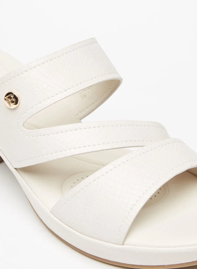 فلورا بيلا من شو إكسبرس Women's Textured Block Heeled Sandals