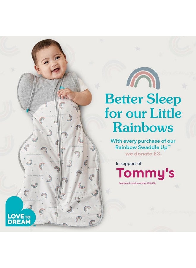 Love to Dream Swaddle Up Transition Swaddle, Patented Zip-Off Wings, Gently Help Baby Transition from Being Swaddled to Arms Free When Showing Signs of Rolling, 1.0 TOG, 19-24 lbs, Rainbow Dream - Image 3