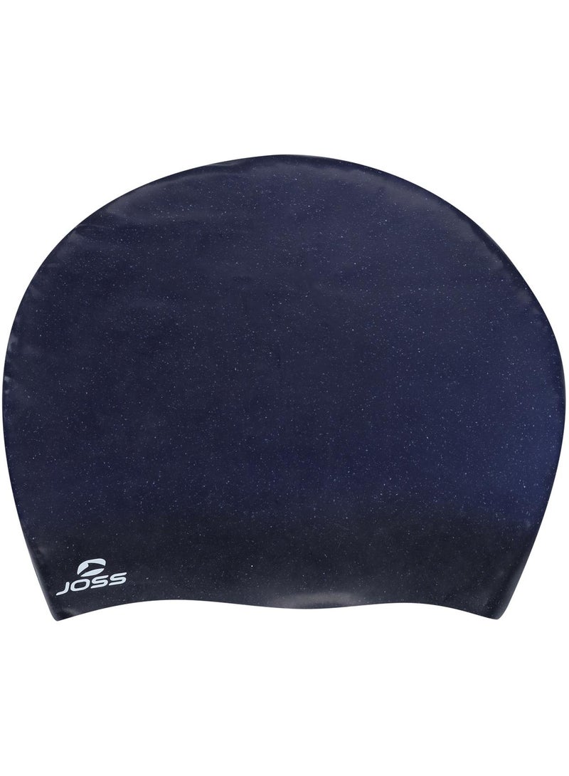 Joss Dark Blue Silicone Swimming Cap  Recycled Silicone, Eco-Friendly, Comfortable Fit, Chlorine Protection, Ideal For Pool & Open Water Training - Image 1