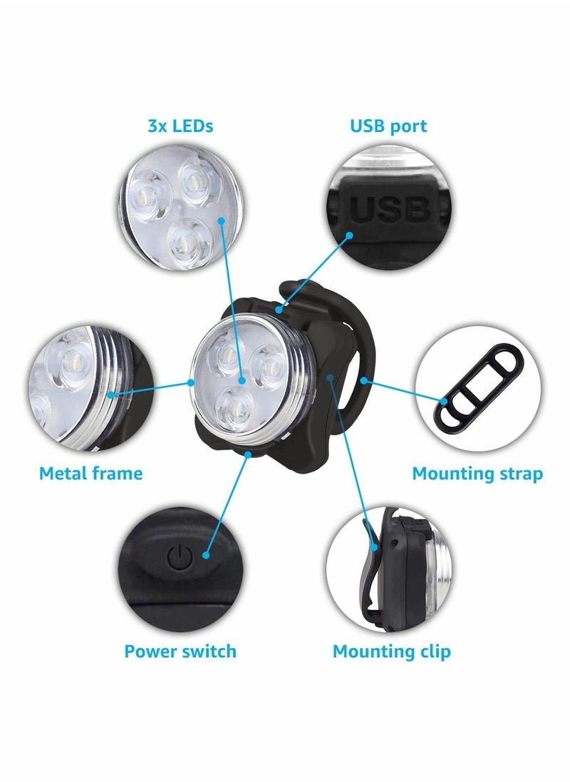 Y&D Rechargeable Bike Lights Set, Super Bright Bicycle Light, Front and Back  - Image 3