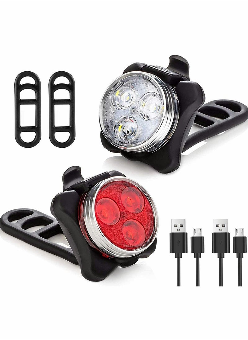 Y&D Rechargeable Bike Lights Set, Super Bright Bicycle Light, Front and Back  - Image 1
