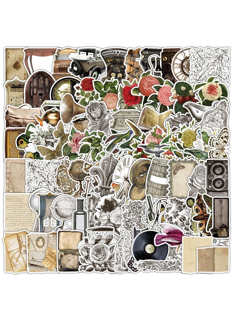 قوس قزح أورينبو 100 قطعة ملصقات جمالية عتيقة من الفينيل، دفتر قصاصات، زجاجات ماء، ملصقات مقاومة للماء، ملصقات Retro، قشور، هدايا للكبار، ديكور للحرف اليدوية، إمدادات لحفلات ذات طابع نوستالجي - Image 1