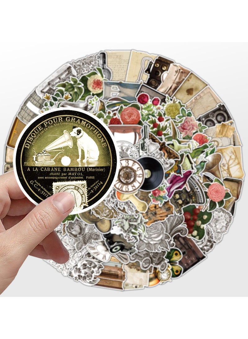 قوس قزح أورينبو 100 قطعة ملصقات جمالية عتيقة من الفينيل، دفتر قصاصات، زجاجات ماء، ملصقات مقاومة للماء، ملصقات Retro، قشور، هدايا للكبار، ديكور للحرف اليدوية، إمدادات لحفلات ذات طابع نوستالجي - Image 4