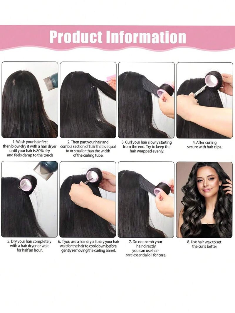 36-Piece Self-Adhesive Hair Curling Tube Set for Various Lengths, Heat-Free Curls with Clips - DIY Styling Tool, Perfect for Back to School, Travel & Holidays - Image 4