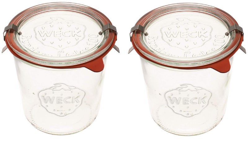 Weck Canning Jars 742 - Weck Mold Jars made of Transparent Glass - Eco-Friendly Canning Jar - Storage for Food, Yogurt with Air Tight Seal and Lid - 1/2 Liter Tall Jars Set - (2 Jars) - Image 1