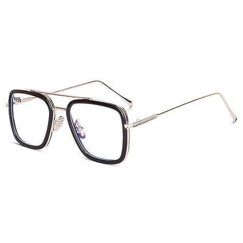 mashamart UV Protection | blue light block glasses for computer | anti Glare | Iron man | Tony stark | Spectacle frame for Men & Women | Metal frame with clear glass - Image 2