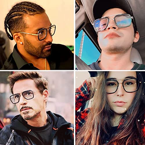 mashamart UV Protection | blue light block glasses for computer | anti Glare | Iron man | Tony stark | Spectacle frame for Men & Women | Metal frame with clear glass - Image 3