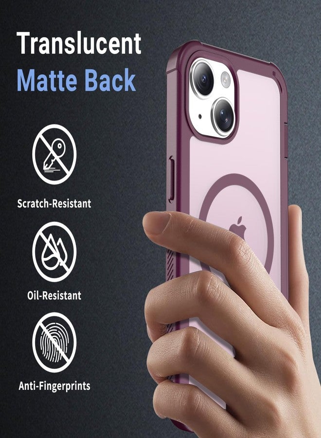 jaroco Magnetic for iPhone 15 Case, [Compatible with MagSafe][Military Grade Drop Protection][Heavy Duty Protection][Non-Slip][Shockproof] 2-Layer Durable Bumper Phone Case 6.1''-Wine Red - Image 5
