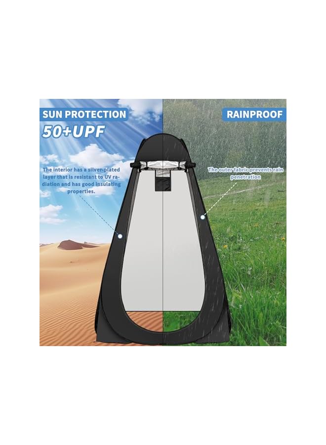 AKOZLIN Shower And Toilet Multipurpose Outdoor Changing Tent, Pop-Up Changing Tent, Foldable Portable Toilet Tent, Outdoor Changing Tent For Camping/Beach, Black - Image 4