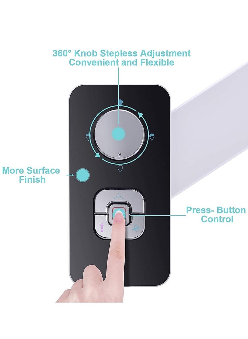 Bidet Attachment Non-electric Cold Water Toilet Seat with Pressure Controls, Retractable Self-cleaning Dual Nozzles for Frontal & Rear Wash - Black  - Image 2