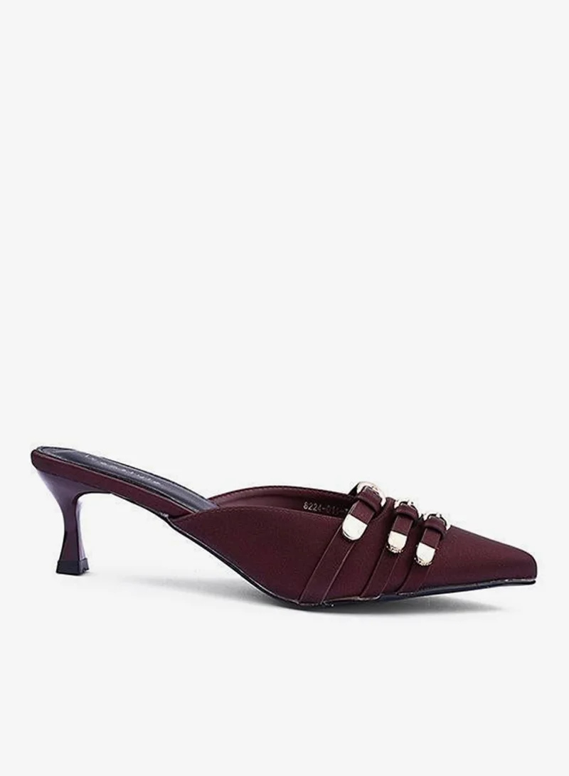 IconStyle Womens metal buckled heeled mules