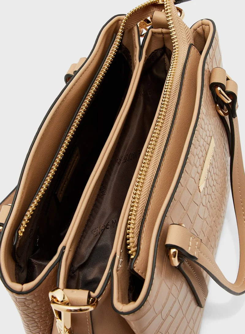 STEVE MADDEN Dolphin Zip Closure Satchel