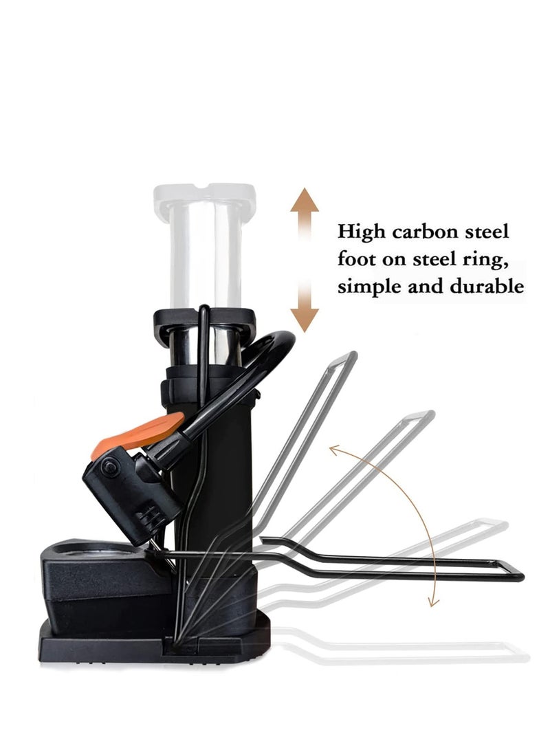 SOLARAE Double Barrel Foot Pump, Portable Bike Pump Bicycle Air Tire Pump Super Fast Tyre Inflation Aluminum Alloy Mini Bike Floor Foot Pump with Pressure Gauge for All Bike, Fits Presta & Schrader Valve - Image 2