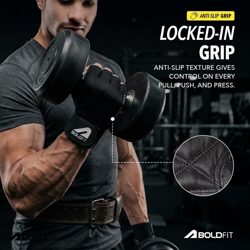 بولد فيت قفازات Boldfit Warrior الرياضية لرفع الأثقال - مقاس صغير، أسود | ملحق لتمارين القوة واللياقة البدنية في الصالات الرياضية واللياقة البدنية والتمارين المنزلية - Image 5