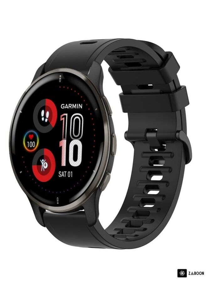 Garmin Venu 2 Plus 20mm Solid Color Soft Silicone Watch Band  - Image 1