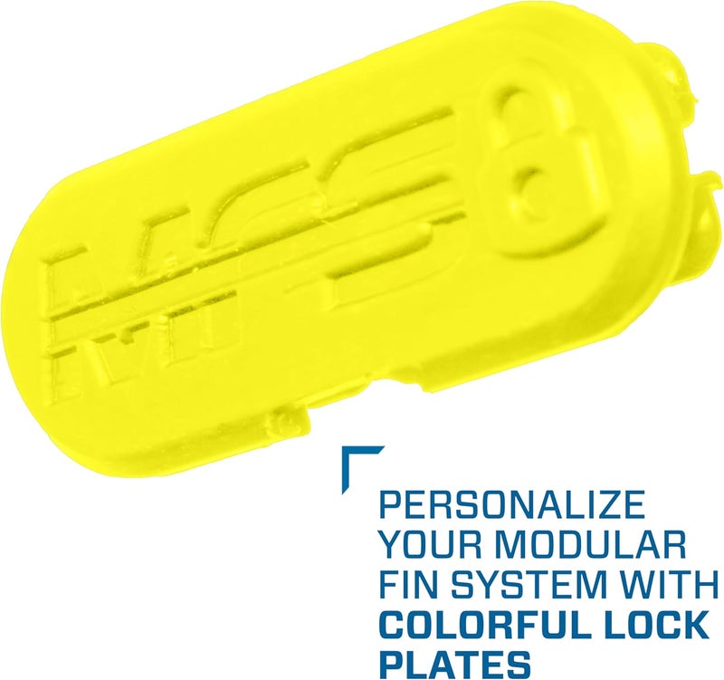 SCUBAPRO Modular Fin System Lock Plate Set for Scuba Diving Fin Assembly 2 Right and 2 Left Lock Plates Yellow - Image 4