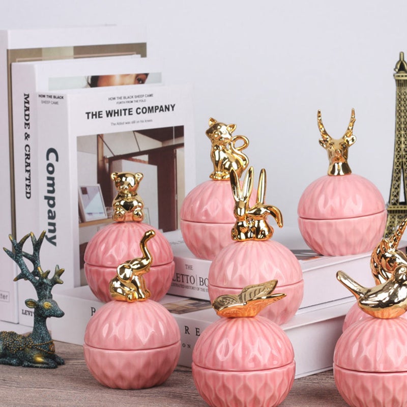 Delicate Ceramic Candies Jar Storage Container Lovely Jewelry Box - Image 3