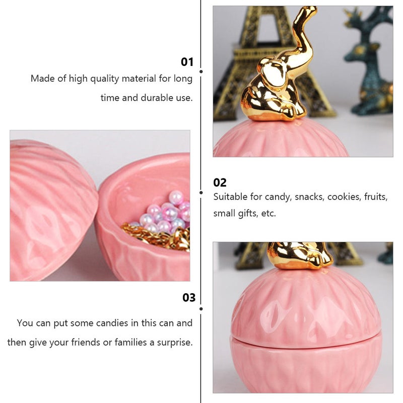 Delicate Ceramic Candies Jar Storage Container Lovely Jewelry Box - Image 5