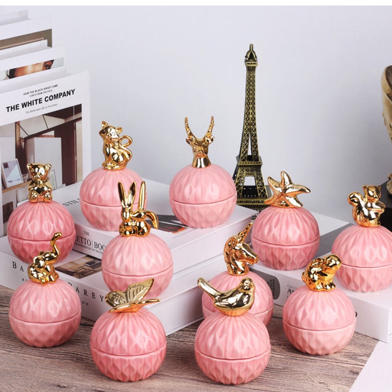 Delicate Ceramic Candies Jar Storage Container Lovely Jewelry Box - Image 1