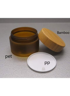 1Pcs 150Ml Empty Portable Amber Round Plastic Jars Cosmetic Cream Lotion Jar Pot Container With Inner Liners And Bamboo Lids For Travel Cream Premium Vials Storage - pzsku/ZFE86632791D0C97D3C26Z/45/_/1707976580/c2b05261-9fbb-42e4-9784-5759708bc14f