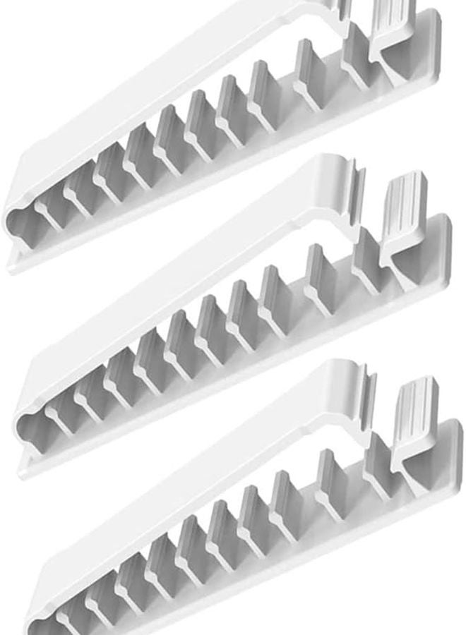 3Pcs White Adhesive Cord Clips Set 10 Hole Cable Organizer for Desk Home Office Wall - Image 1