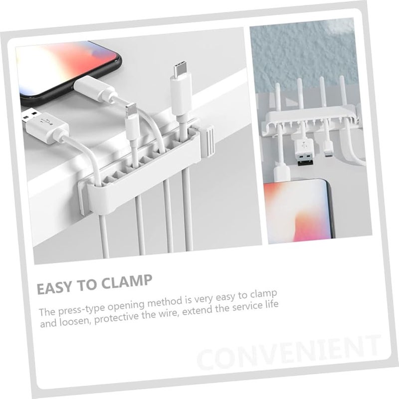 3Pcs White Adhesive Cord Clips Set 10 Hole Cable Organizer for Desk Home Office Wall - Image 5