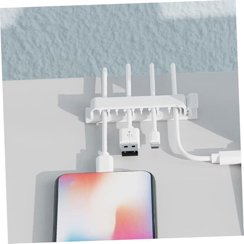 3Pcs White Adhesive Cord Clips Set 10 Hole Cable Organizer for Desk Home Office Wall - Image 3