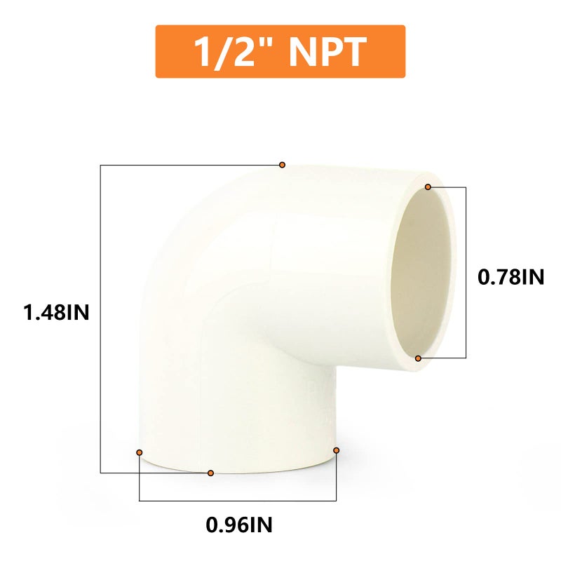 GASHER GASHER 2PCS PVC Pipe Fitting 3" PVC 90 Degree Elbow, Furniture Grade Pipe Socket Fittings, For Home or Industrial  - Image 2