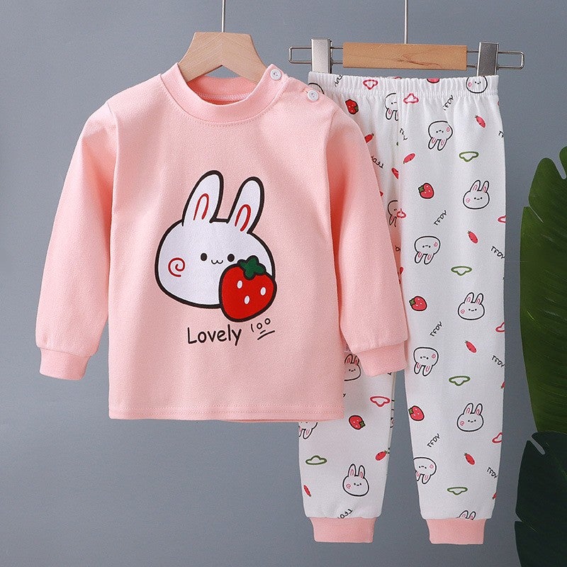 Home Clothes Cotton Suit 2024 Autumn Long Sleeve Underwear For Boys And Girls Autumn Pants Middle And Big Children Pajamas Children'S Clothing - Image 1