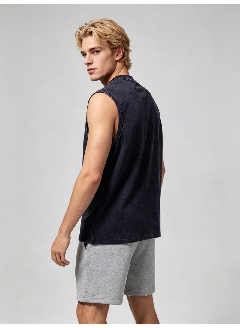 On Running  Men’s Vintage Washed Black Sleeveless Crew Neck Logo Tank Top - Image 5