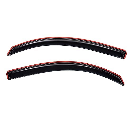 Lightronic Extra Durable Clip-on in-Channel Auto Vent Window Visor, Fits 2005-2015 Toyota Tacoma, Access Cab, UV Protection Rain Guard, Original Window Deflector, No-Drill Install, Dark Smoke, 2-Pcs - Image 1