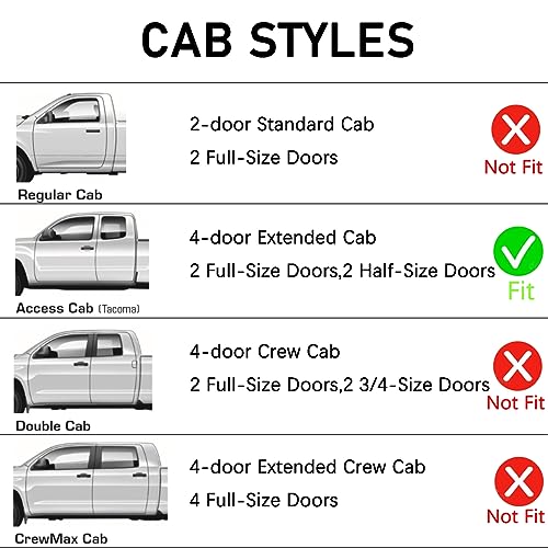 Lightronic Extra Durable Clip-on in-Channel Auto Vent Window Visor, Fits 2005-2015 Toyota Tacoma, Access Cab, UV Protection Rain Guard, Original Window Deflector, No-Drill Install, Dark Smoke, 2-Pcs - Image 2