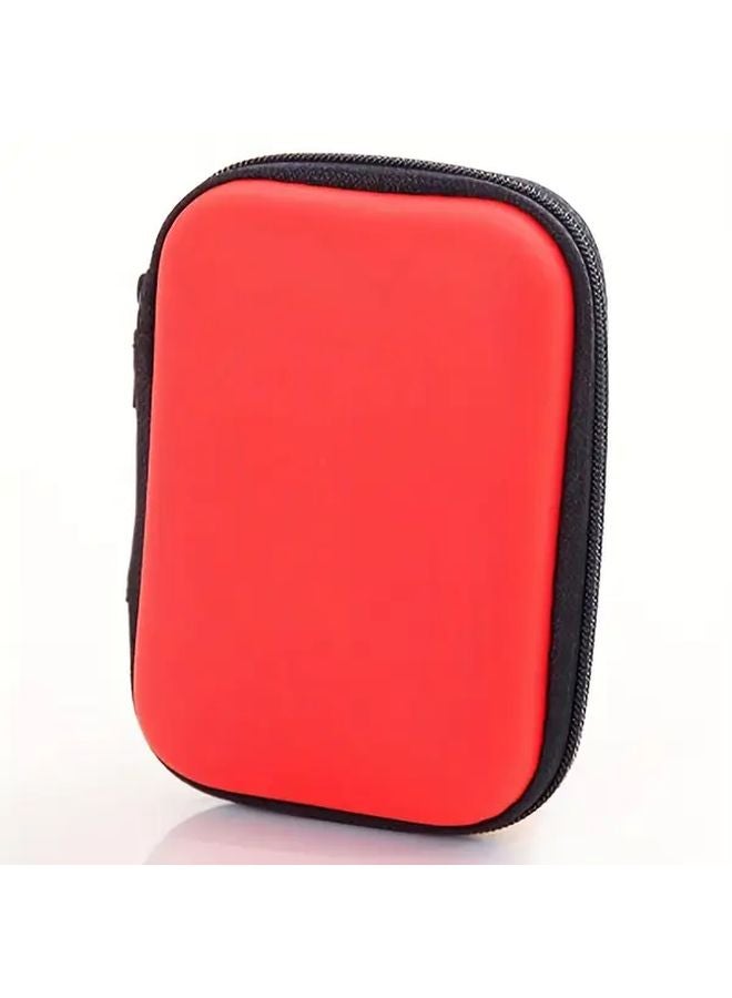 Red Digital Storage Bag for USB Cable Earphone Travel Kit Portable Organizer Pouch - Image 1