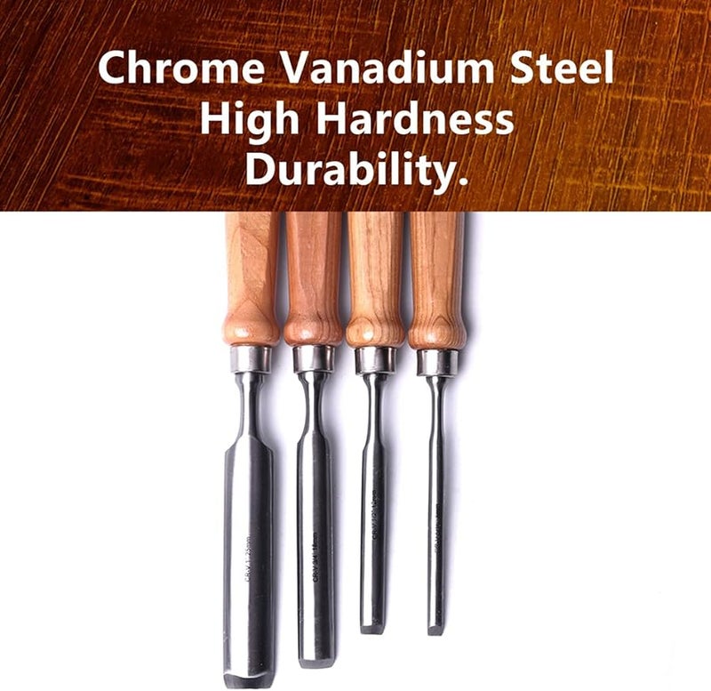 4Pcs Wood Carving Chisels Set 8 12 18 25mm Semi Circular Gouge Chrome Vanadium Steel - Image 5