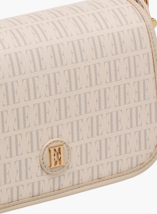 ELLE Monogram Print Crossbody Bag With Detachable Strap - Image 4
