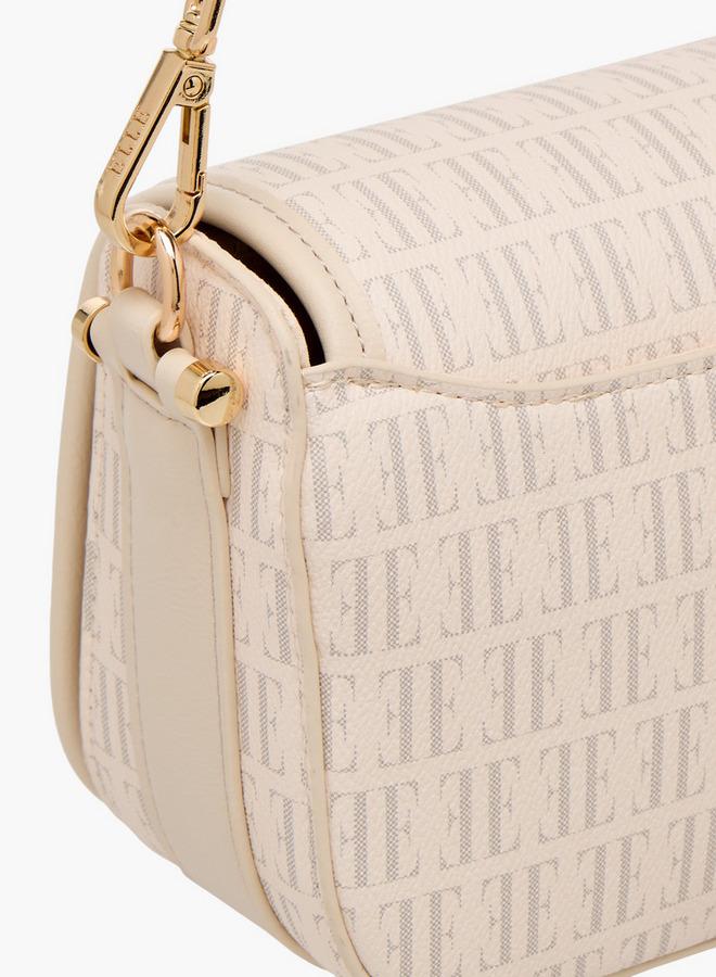 ELLE Monogram Print Crossbody Bag With Detachable Strap - Image 5