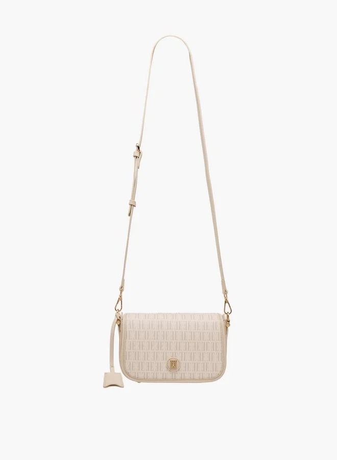 Elle Monogram Print Crossbody Bag With Detachable Strap