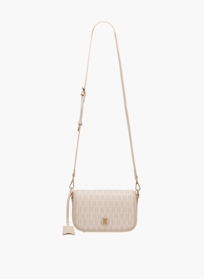 ELLE Monogram Print Crossbody Bag With Detachable Strap - Image 2