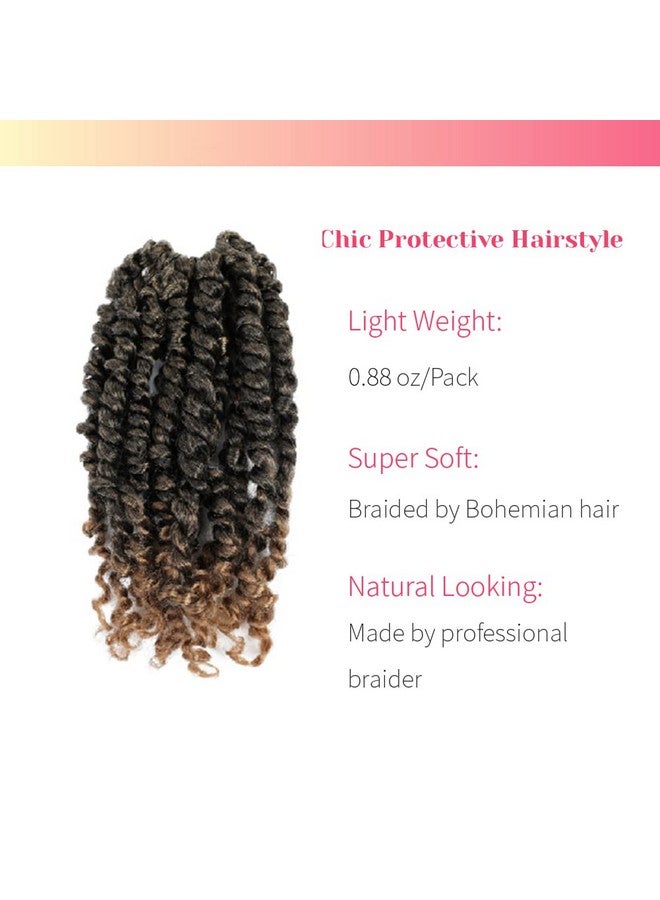 BOHOBABE The BOHOBABE Pre-twisted Passion Twist Crochet Hair 6 Inch Short Pre-looped Crochet Passion Twist Braiding Hair 8 Packs (T27) - Image 3