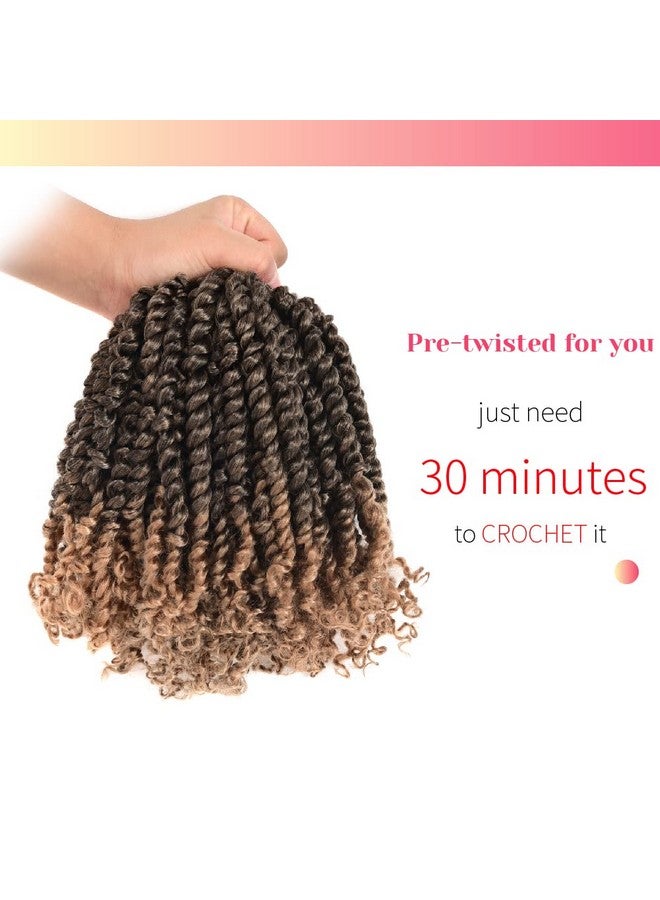 BOHOBABE The BOHOBABE Pre-twisted Passion Twist Crochet Hair 6 Inch Short Pre-looped Crochet Passion Twist Braiding Hair 8 Packs (T27) - Image 4