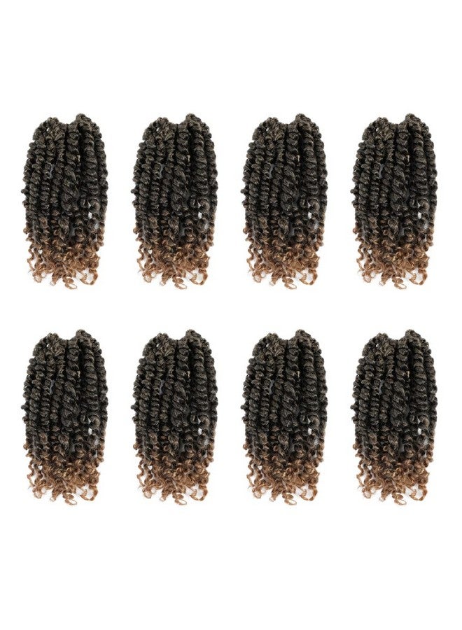 BOHOBABE The BOHOBABE Pre-twisted Passion Twist Crochet Hair 6 Inch Short Pre-looped Crochet Passion Twist Braiding Hair 8 Packs (T27) - Image 1