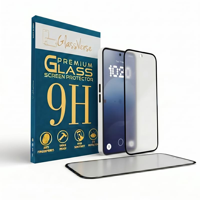 GlassVerse D+ Matte Tempered Glass With 18H Hardness For Nothing Phone 3a (PACK OF 1) with Free Installation Kit Full screen Coverage - 6.77 inch - Image 1